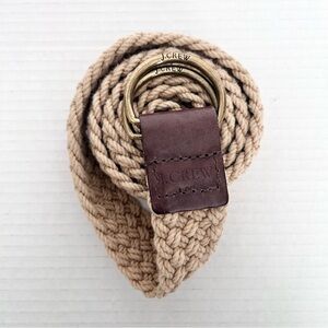 J.Crew Classic Preppy Nautical Beige Braided Belt Brass D Ring Buckle – XL